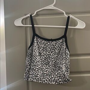 Brandy Melville Black and White Fitted Crop Camisole